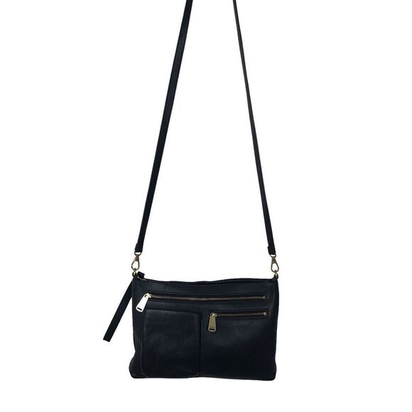 Fossil Purse Womens S Black Pebble Leather Gold Zipper Crossbody Vintage Classic - Picture 8 of 15